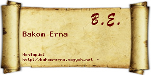 Bakom Erna névjegykártya
